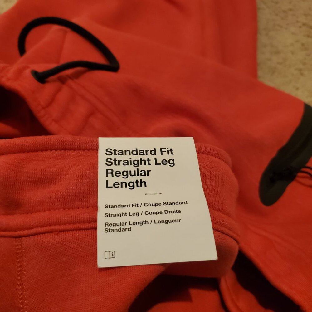 NWT Nike Tech Fleece men's Sweatpants Standard Fit Straight leg XXL red heather - Picture 9 of 12